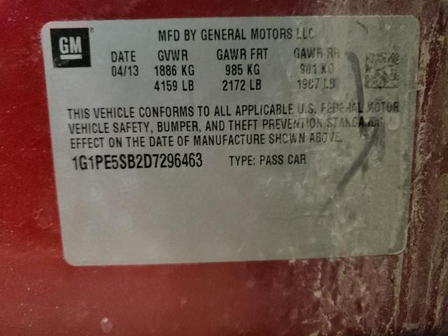 Photo 11 VIN: 1G1PE5SB2D7296463 - CHEVROLET CRUZE LT 