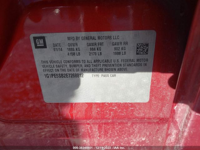 Photo 8 VIN: 1G1PE5SB2E7268812 - CHEVROLET CRUZE 