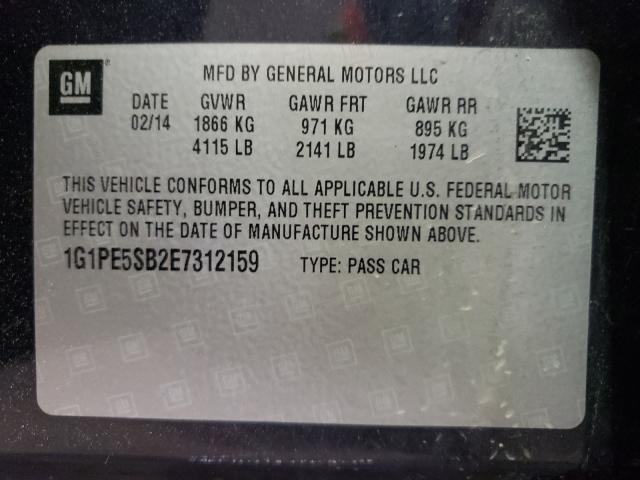 Photo 9 VIN: 1G1PE5SB2E7312159 - CHEVROLET CRUZE LT 