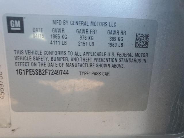 Photo 11 VIN: 1G1PE5SB2F7249744 - CHEVROLET CRUZE 