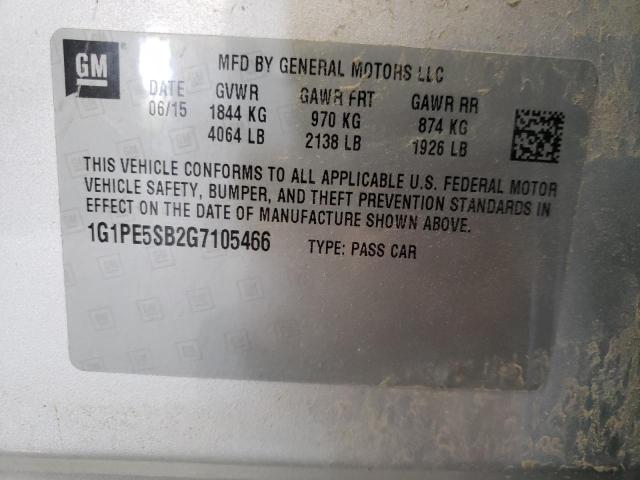 Photo 9 VIN: 1G1PE5SB2G7105466 - CHEVROLET CRUZE LIMI 