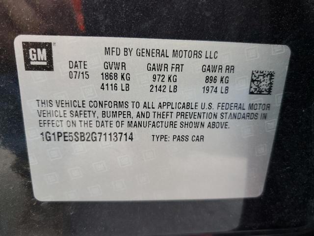 Photo 11 VIN: 1G1PE5SB2G7113714 - CHEVROLET CRUZE 