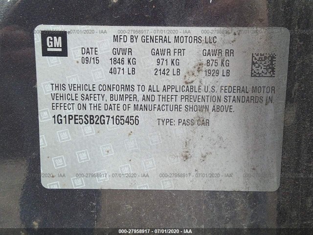 Photo 8 VIN: 1G1PE5SB2G7165456 - CHEVROLET CRUZE LIMITED 