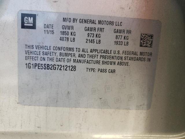 Photo 9 VIN: 1G1PE5SB2G7212128 - CHEVROLET CRUZE LIMI 