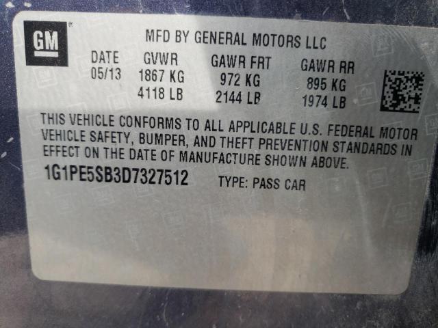 Photo 9 VIN: 1G1PE5SB3D7327512 - CHEVROLET CRUZE LT 