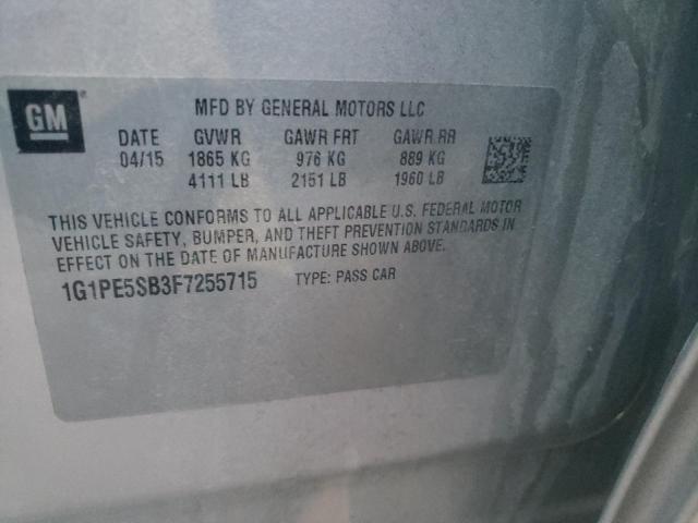 Photo 9 VIN: 1G1PE5SB3F7255715 - CHEVROLET CRUZE LT 