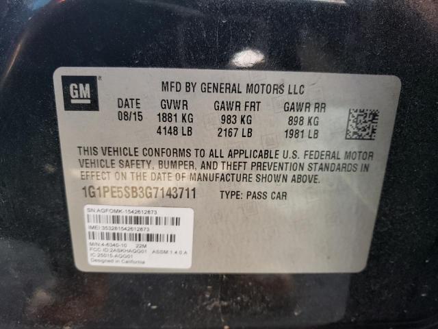 Photo 12 VIN: 1G1PE5SB3G7143711 - CHEVROLET CRUZE LIMI 