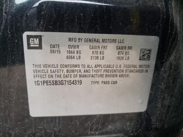 Photo 9 VIN: 1G1PE5SB3G7154319 - CHEVROLET CRUZE LIMI 