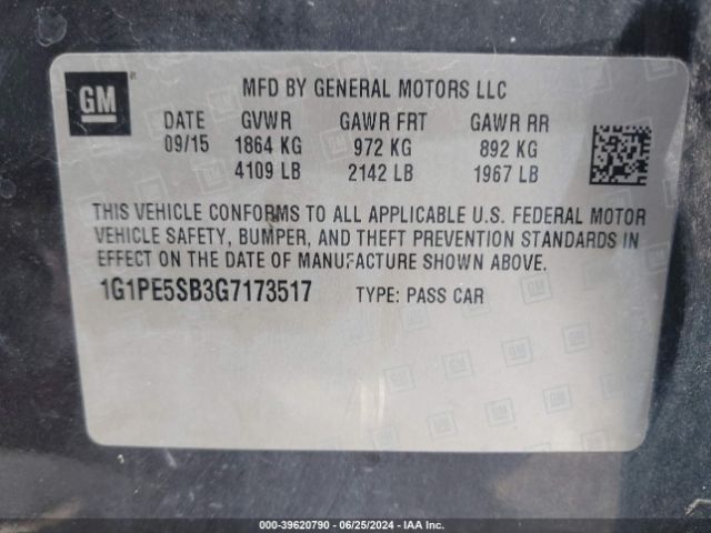 Photo 8 VIN: 1G1PE5SB3G7173517 - CHEVROLET CRUZE LIMITED 