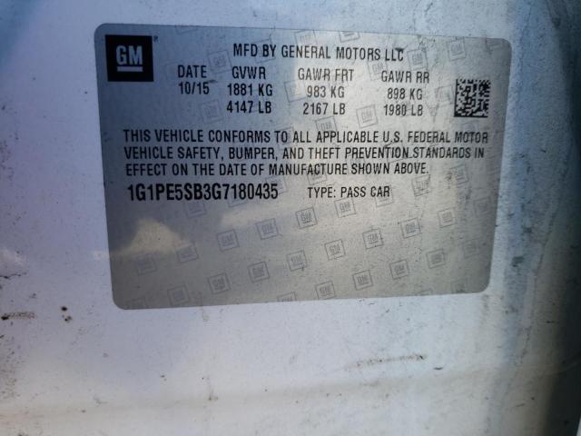 Photo 9 VIN: 1G1PE5SB3G7180435 - CHEVROLET CRUZE LIMI 