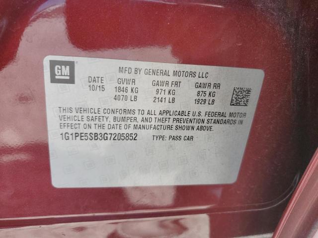 Photo 11 VIN: 1G1PE5SB3G7205852 - CHEVROLET CRUZE LIMI 