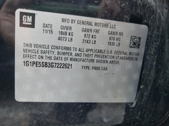 Photo 9 VIN: 1G1PE5SB3G7222621 - CHEVROLET CRUZE LIMI 