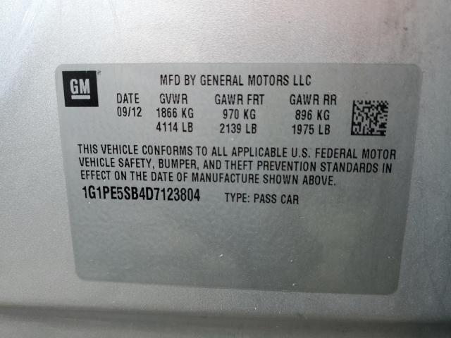 Photo 9 VIN: 1G1PE5SB4D7123804 - CHEVROLET CRUZE LT 