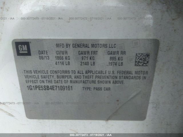 Photo 8 VIN: 1G1PE5SB4E7109161 - CHEVROLET CRUZE 