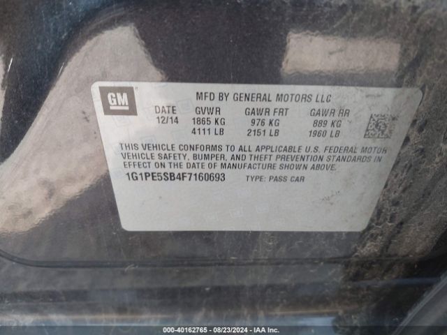 Photo 8 VIN: 1G1PE5SB4F7160693 - CHEVROLET CRUZE 