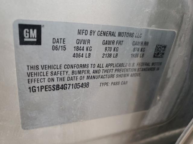 Photo 6 VIN: 1G1PE5SB4G7105498 - CHEVROLET CRUZE LIMI 