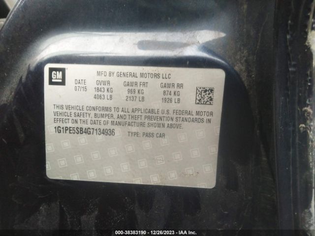 Photo 8 VIN: 1G1PE5SB4G7134936 - CHEVROLET CRUZE LIMITED 