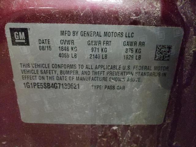 Photo 11 VIN: 1G1PE5SB4G7139621 - CHEVROLET CRUZE LIMI 