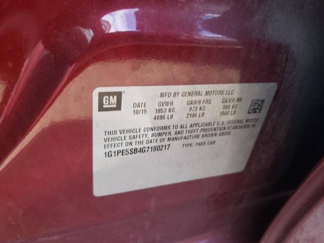 Photo 9 VIN: 1G1PE5SB4G7180217 - CHEVROLET CRUZE LIMI 