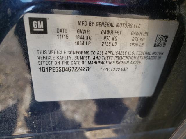 Photo 9 VIN: 1G1PE5SB4G7224278 - CHEVROLET CRUZE LIMI 