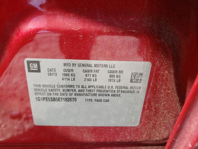 Photo 9 VIN: 1G1PE5SB5E7182670 - CHEVROLET CRUZE LT 