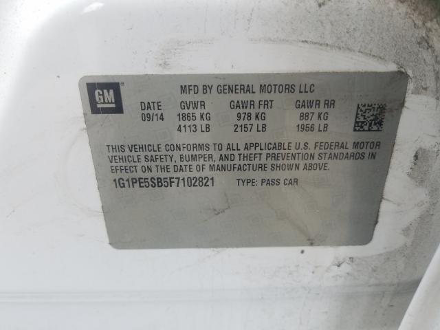 Photo 9 VIN: 1G1PE5SB5F7102821 - CHEVROLET CRUZE LT 