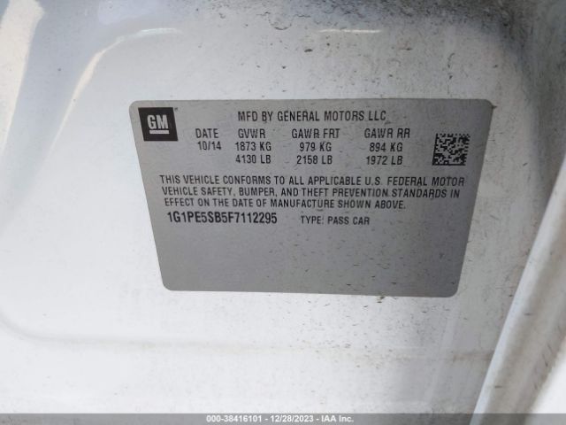 Photo 8 VIN: 1G1PE5SB5F7112295 - CHEVROLET CRUZE 