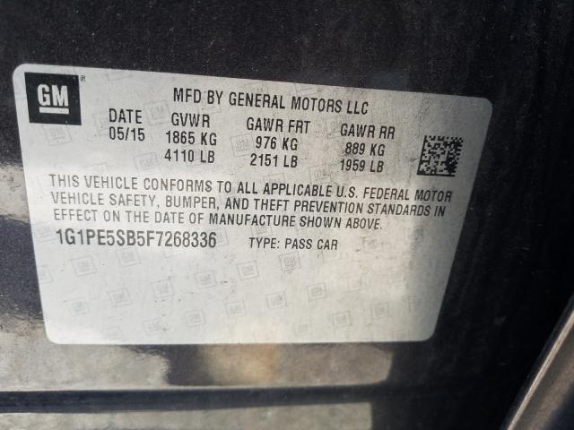 Photo 9 VIN: 1G1PE5SB5F7268336 - CHEVROLET CRUZE LT 