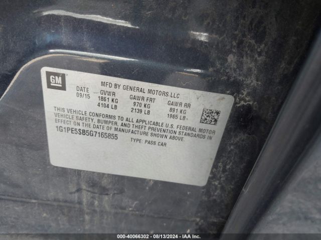 Photo 8 VIN: 1G1PE5SB5G7165855 - CHEVROLET CRUZE LIMITED 