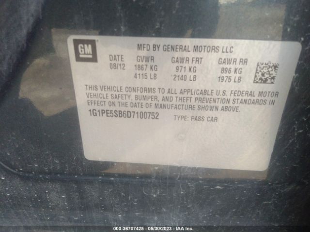 Photo 8 VIN: 1G1PE5SB6D7100752 - CHEVROLET CRUZE 