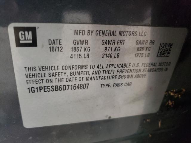 Photo 9 VIN: 1G1PE5SB6D7164807 - CHEVROLET CRUZE LT 