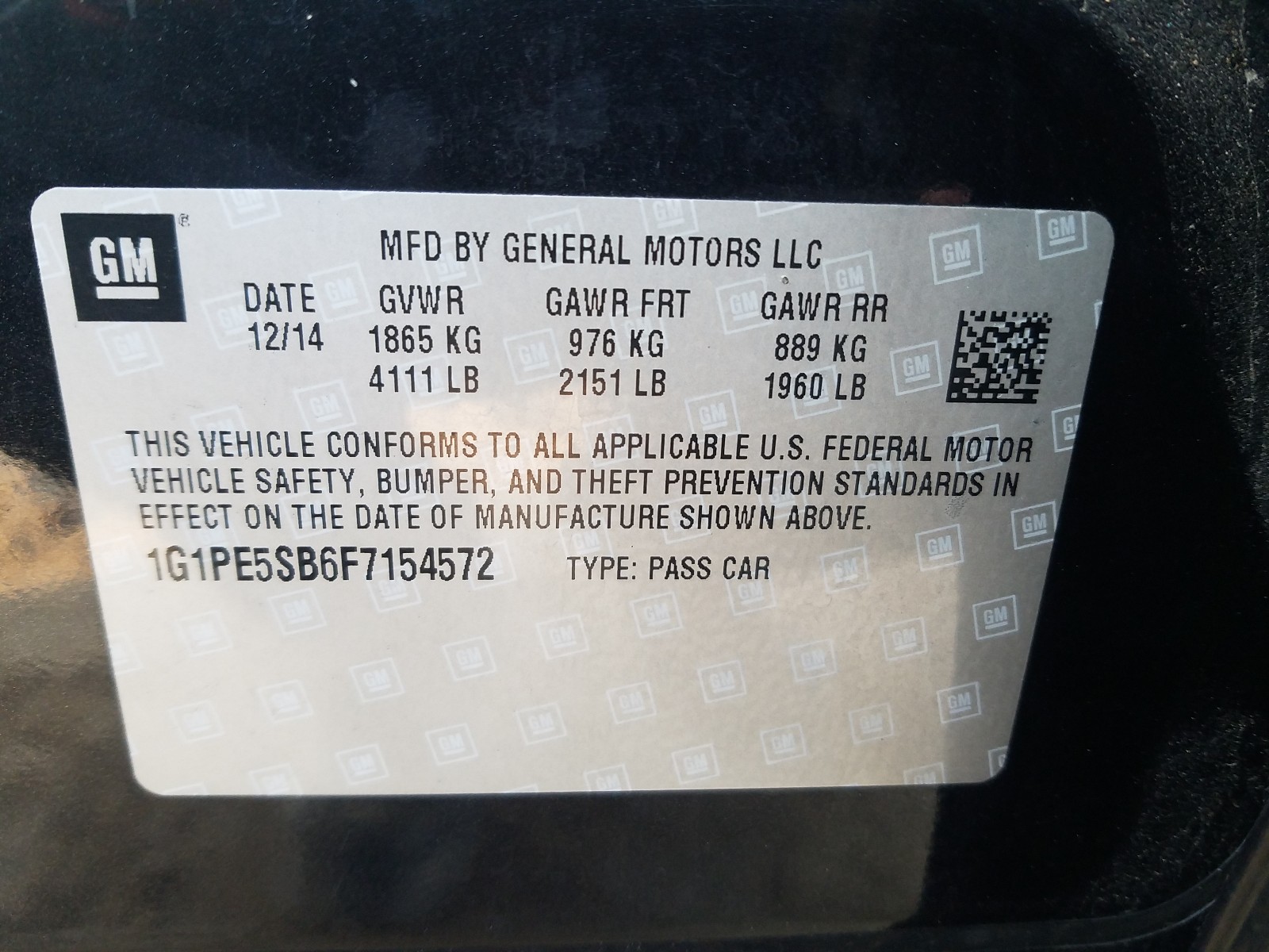 Photo 9 VIN: 1G1PE5SB6F7154572 - CHEVROLET CRUZE LT 