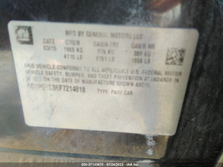 Photo 8 VIN: 1G1PE5SB6F7214818 - CHEVROLET CRUZE 