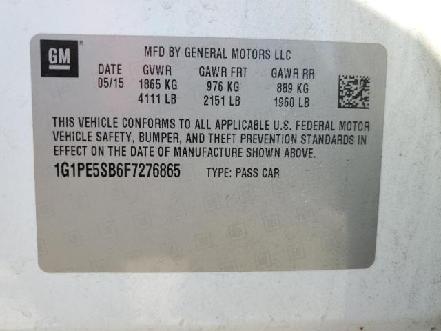 Photo 12 VIN: 1G1PE5SB6F7276865 - CHEVROLET CRUZE LT 