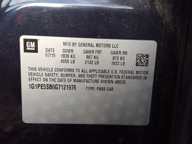 Photo 9 VIN: 1G1PE5SB6G7121976 - CHEVROLET CRUZE LIMI 