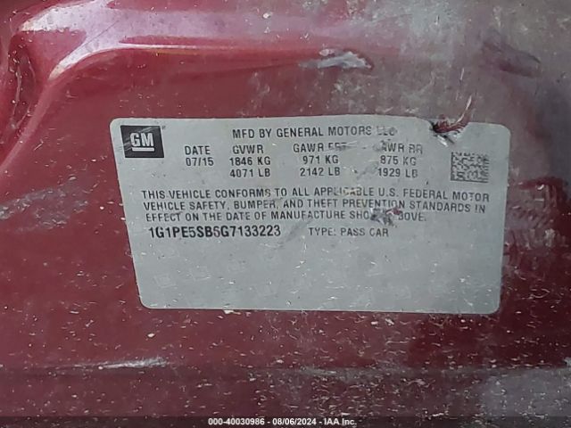 Photo 8 VIN: 1G1PE5SB6G7133223 - CHEVROLET CRUZE LIMITED 