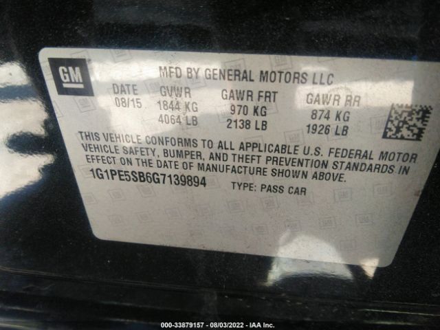 Photo 8 VIN: 1G1PE5SB6G7139894 - CHEVROLET CRUZE LIMITED 