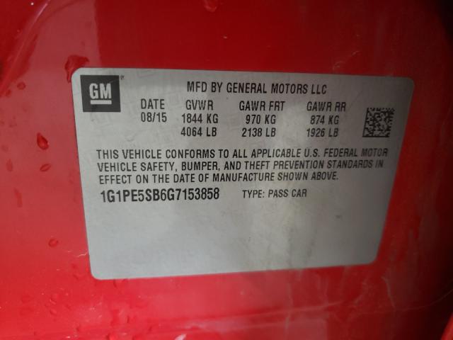 Photo 9 VIN: 1G1PE5SB6G7153858 - CHEVROLET CRUZE LIMI 