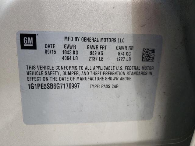 Photo 9 VIN: 1G1PE5SB6G7170997 - CHEVROLET CRUZE 