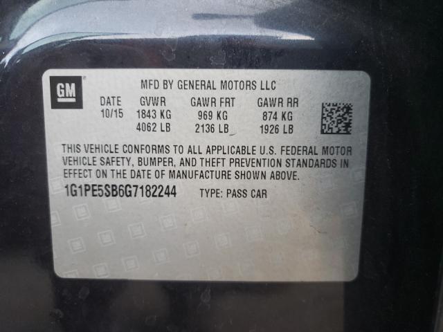 Photo 9 VIN: 1G1PE5SB6G7182244 - CHEVROLET CRUZE LIMI 