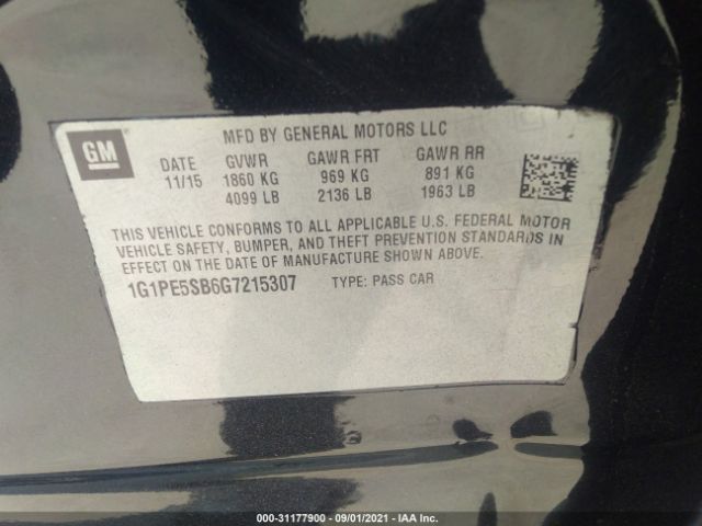 Photo 8 VIN: 1G1PE5SB6G7215307 - CHEVROLET CRUZE LIMITED 