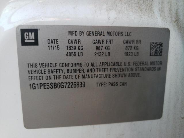 Photo 9 VIN: 1G1PE5SB6G7226839 - CHEVROLET CRUZE LIMI 