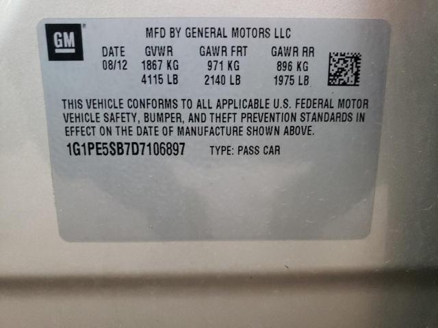 Photo 9 VIN: 1G1PE5SB7D7106897 - CHEVROLET CRUZE LT 