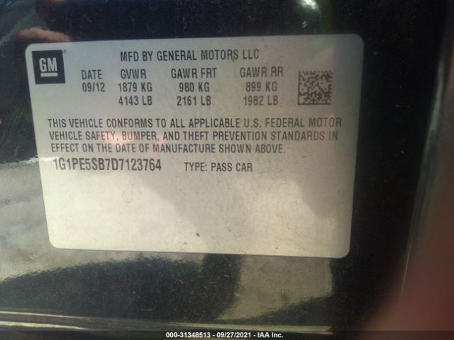 Photo 8 VIN: 1G1PE5SB7D7123764 - CHEVROLET CRUZE 