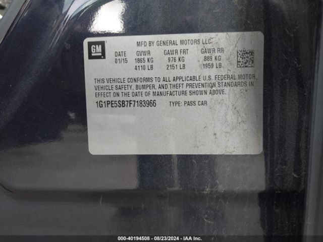 Photo 8 VIN: 1G1PE5SB7F7183966 - CHEVROLET CRUZE 