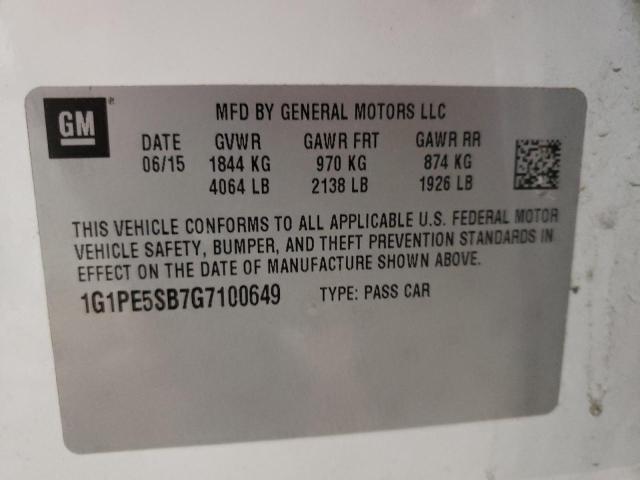 Photo 9 VIN: 1G1PE5SB7G7100649 - CHEVROLET CRUZE LIMI 