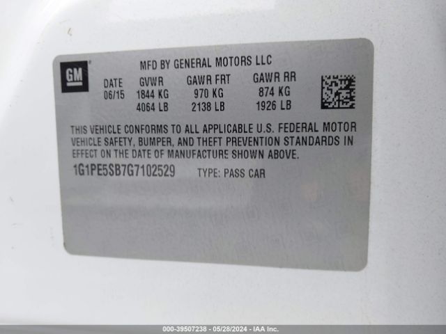 Photo 8 VIN: 1G1PE5SB7G7102529 - CHEVROLET CRUZE LIMITED 