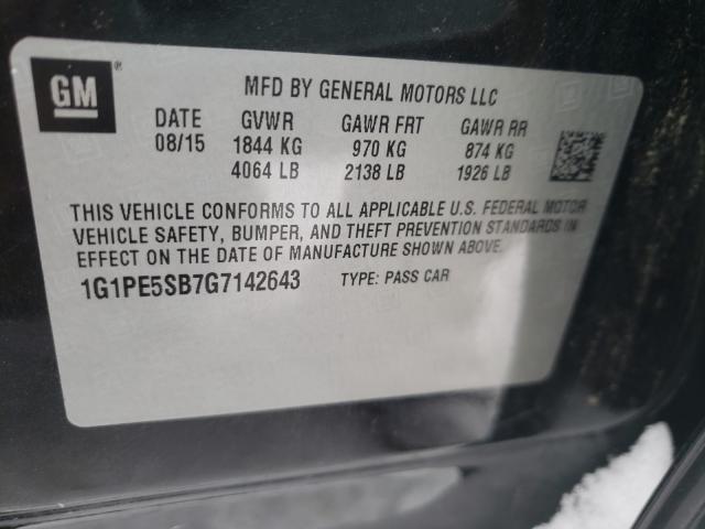 Photo 9 VIN: 1G1PE5SB7G7142643 - CHEVROLET CRUZE LIMI 