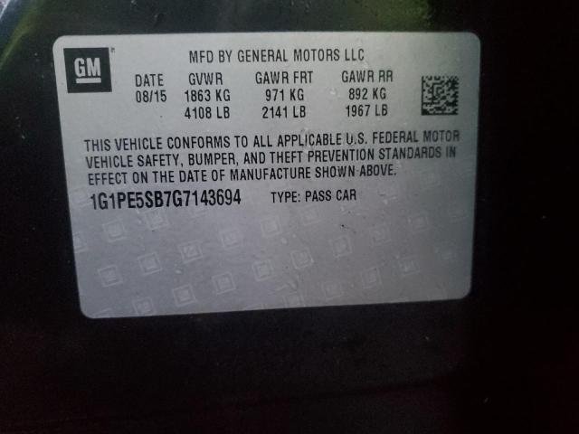 Photo 11 VIN: 1G1PE5SB7G7143694 - CHEVROLET CRUZE 