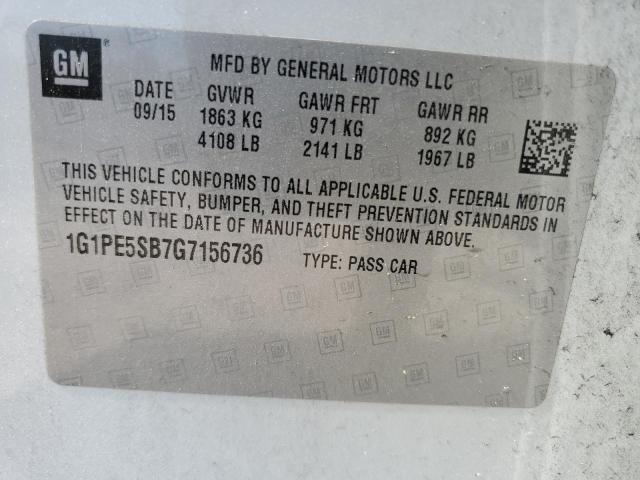 Photo 11 VIN: 1G1PE5SB7G7156736 - CHEVROLET CRUZE LIMI 